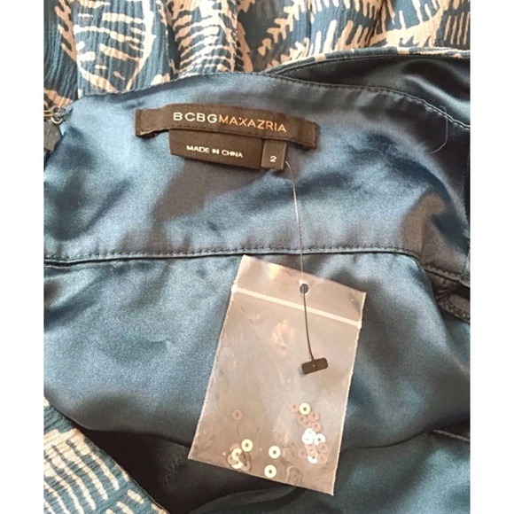 BCBGMAXAZRIA Sz 2 Embellished Silk Chiffon Dress - Picture 5 of 6